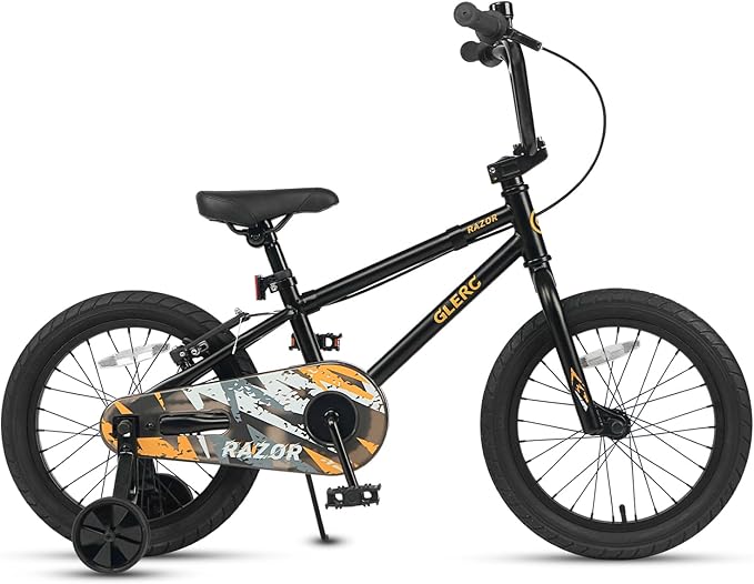Glerc Kids Bike for Ages 1-8 Years Old, 12-16 Inch BMX Style Kids Bicycle with Training Wheels, Boys Bike for Children and Toddler, Multiple Colors