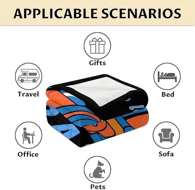 Train Gifts for Boys 6-8 - Warm Cozy Train Throw Blanket - 40"x50" Inches Crib Size Blankets for Couch - Black Vintage Throws