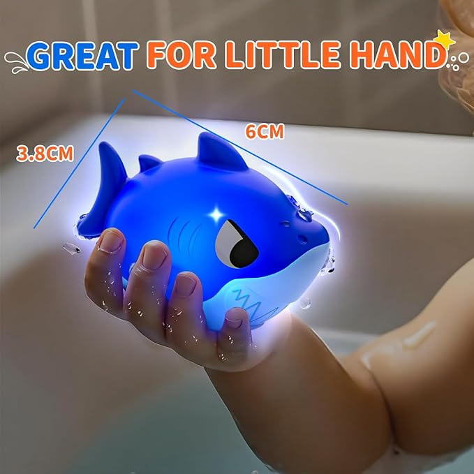 6 Packs Light Up Bath Toys for Kids Ages 1-3, Sea Animals Bathtub Toys for Baby 12-18 Months Toddlers 2-4, Water Pool Toys for 1 2 Year Old Boy Girl Gifts