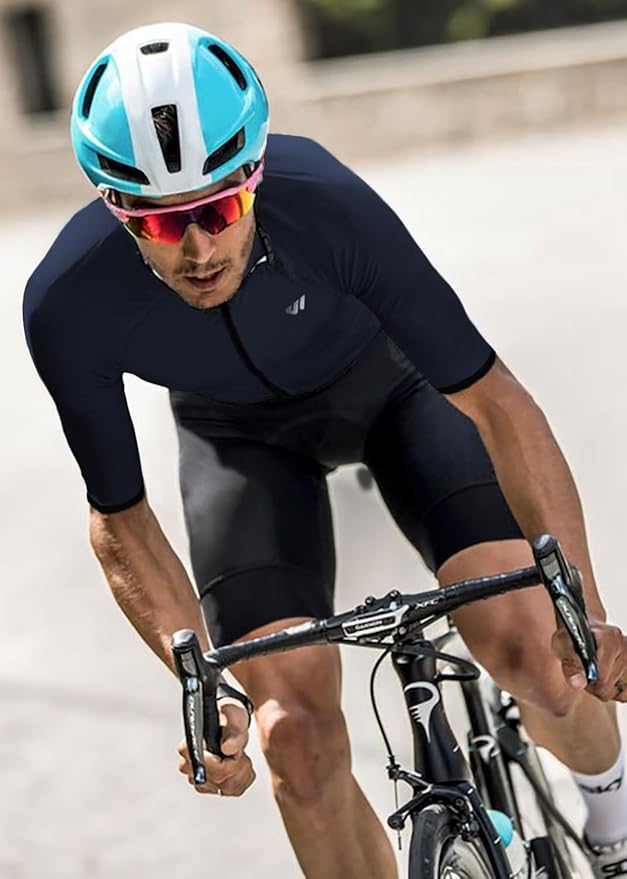 Logas Men‘s Triathlon Suit Trisuit Race Skinsuit Cycling Speed Suit Swimskin Bike Swim Run