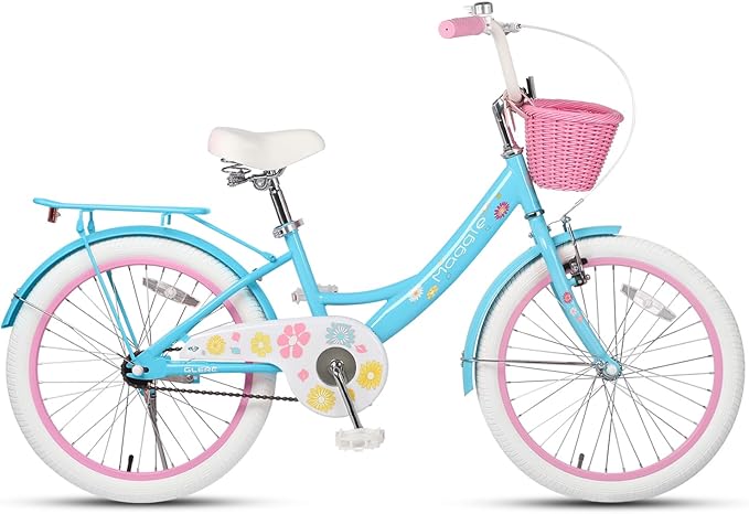 Glerc Maggie Girls Bike, 12-20 Inch Kids Bike for 2-13 Years Old Children, Princess Style Kids Bicycle with Doll-Seat & Basket & Training Wheels, Multiple Colors