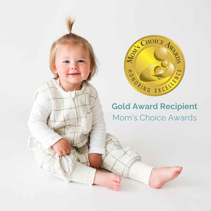 Tealbee Dreamsuit Toddler Sleep Sack with Feet – Walker Sleep Bag with Legs, Rayon made from Bamboo, Summer 0.8 TOG, 2-Way Zipper, 12m-2T - Checkered