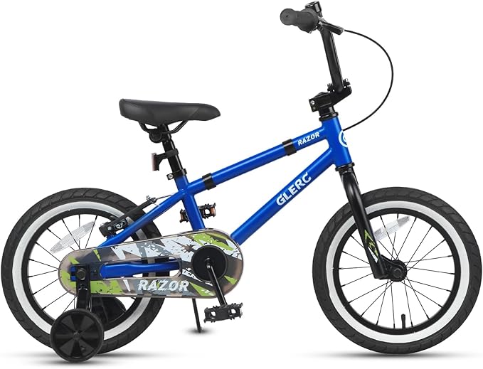 Glerc Kids Bike for Ages 1-8 Years Old, 12-16 Inch BMX Style Kids Bicycle with Training Wheels, Boys Bike for Children and Toddler, Multiple Colors