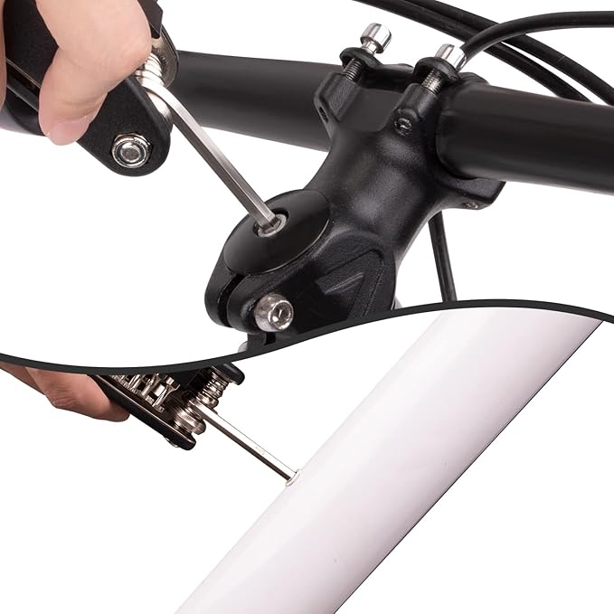 WOTOW Bike Repair Tool Kit - 21 in 1 Bicycle Multitool with Bone Wrench Portable Mountain Bike Tool Kit Riding Emergency Maintenance, Hex Key Wrench & Bike Tube Patch Kit & Tire Lever (21 in 1+Bone)