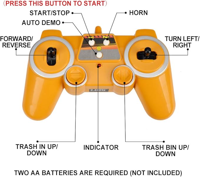 DOUBLE E Benz Licensed Remote Control Garbage Truck Electric Recycling Toy Set with Trash Bin Real Lights Rechargeable Waste Management Trash Truck Toys Gift for Kids