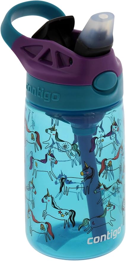 Contigo AUTOSPOUT Camping Hydration Water Bottles, 14oz (Pack of 1), Unicorn