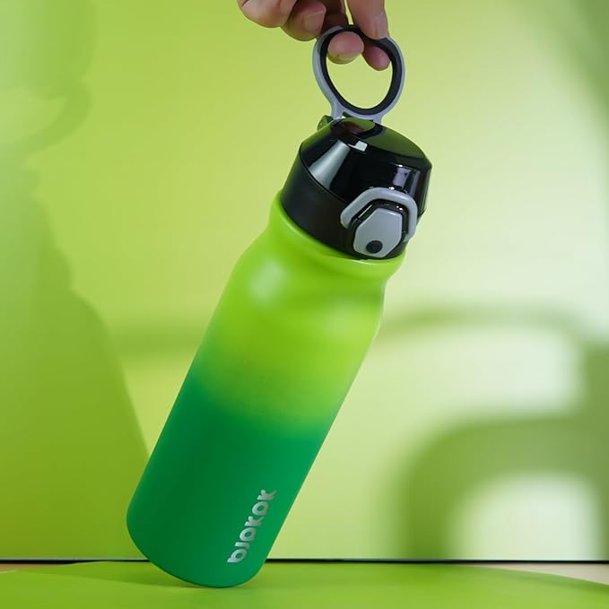 BJPKPK Insulated Water Bottle 25oz Stainless Steel Water Bottles with Straw and Carry Handle Double Wall Metal Thermal Flask