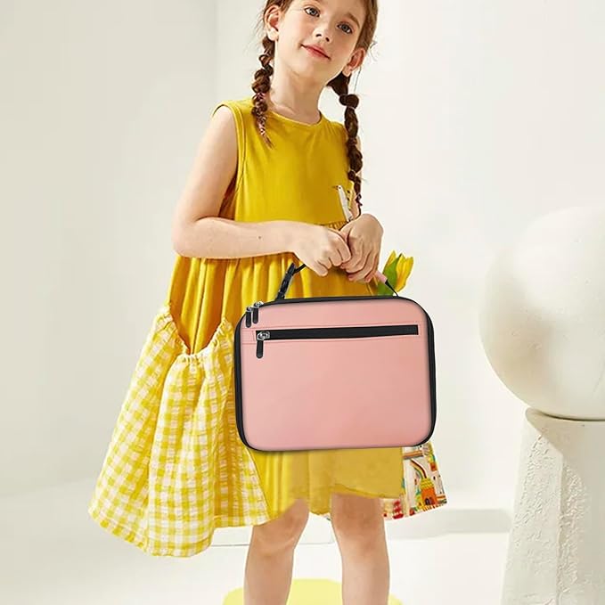 Kids Lunch Box for Boys Girls Lunch Bag Insulated Durable Lunchbox Children Lunch Tote Bag for School Pink