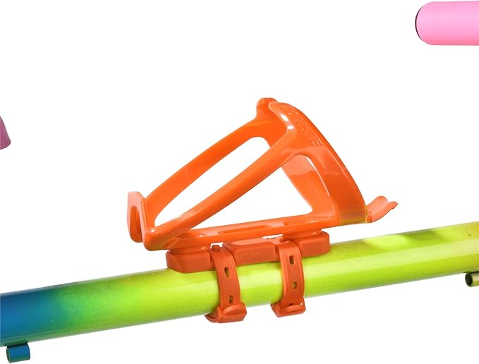 ZONKIE Bicycle Bottle Cages, Plastic Bike Bottle Holder with Cage Mounting Base (Orange)