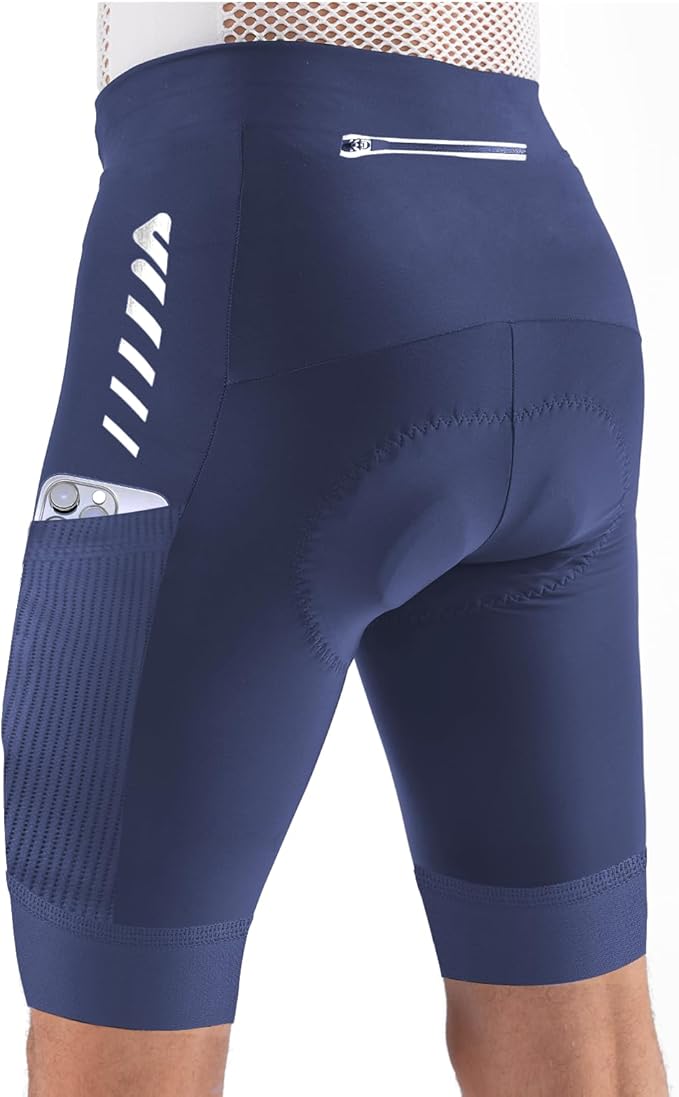 Wulibike Cycling Shorts Men Padded:Tights Highly Elastic Breathable Quick-Drying Road Bike Bicycle Shorts for Men Pockets