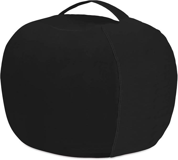 Posh Stuffable Kids Stuffed Animal Storage Bean Bag Chair Cover - Childrens Toy Organizer, Medium 27" - Solid Black