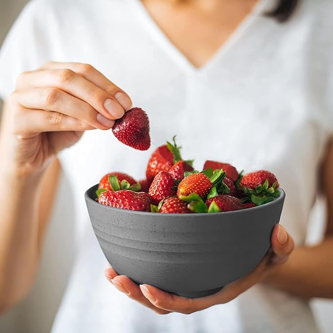 Shopwithgreen Wheat Straw Dinnerware Sets for 8, 40 PCS Unbreakable Plates and Bowls Sets, Reusable Dinner Dishes Set, Bowls, Cups,Plates for Camping, Kitchen, RV, Dorm,Dishwasher Microwave Safe