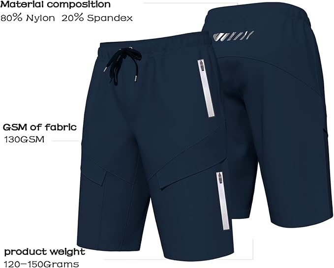 Lo.gas Mountain Bike Shorts for Men,3D Padded Loose-fit Cycling Biking Bicycle Shorts Mens with Underwear Zipper Pockets