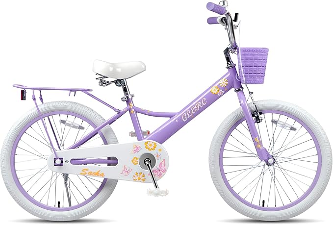Glerc Sasha Girls Bike, 12-20 Inch Kids Bike for Children Ages 2-13 Years, Kids Bicycle with Doll-Seat & Basket & Training Wheels, Multiple Colors