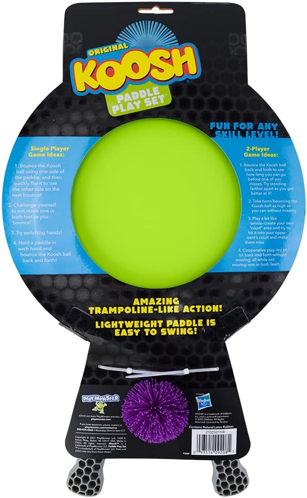 Koosh Paddle Playset – Kids Outdoor Toys, Beach Toys, Kids Games, Outdoor Games for Adults and Family, Outdoor Games for Kids, Kids Toys, Fidget Toys for Kids, Ages 4+
