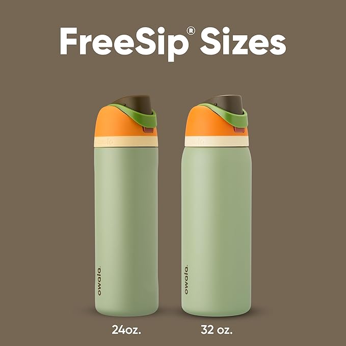 Owala FreeSip Insulated Stainless Steel Water Bottle with Straw, BPA-Free Sports Water Bottle, Great for Travel, 32 Oz, Camo Cool