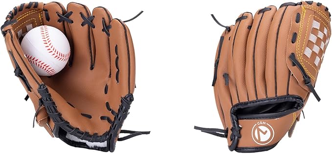 Foam Kids Baseball Bat Toy Set 3-in-1 Soft Bat, Baseballs & 9.5 Inch Youth Baseball Glove Bundle for Toddlers Children Youth 3-5 Years Indoor Outdoor Sport T Ball Game Playing