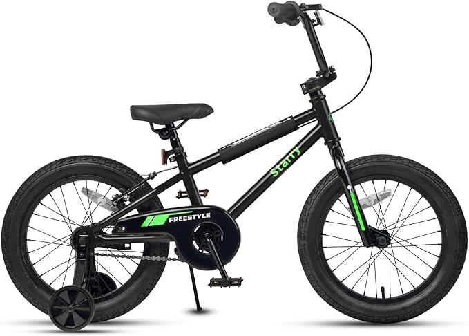 12 14 16 18 Inch Kids Bike BMX Style Bicycle with Training Wheels Coaster Brake for 2-10 Years Old Toddlers Boys Girls Multiple Colors