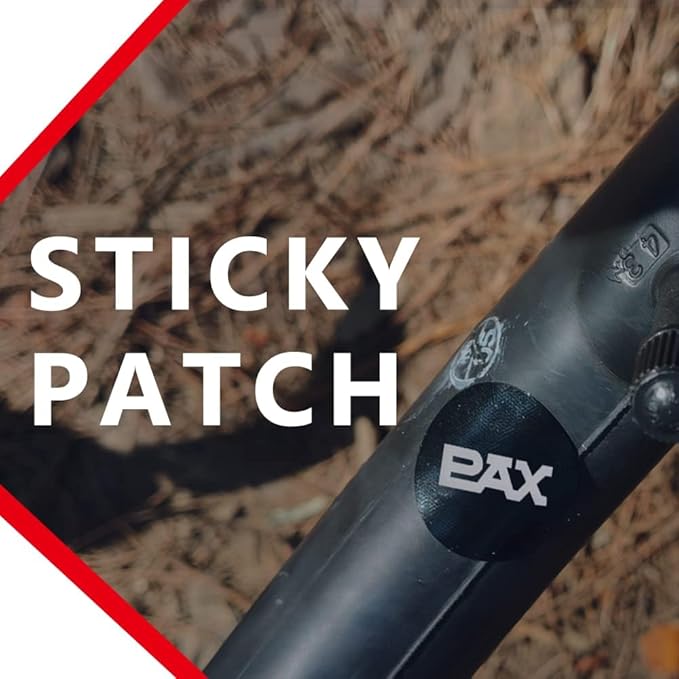 PAX 14 Pcs Lightweight Glueless Bike Tire Puncture Repair Patch Kit, 12 Self Adhesive Pre Glued Tube Patches & 2 Metal Buffer/Scuffers in Total, Quick & Easy Repair for Mountain Road Bicycle