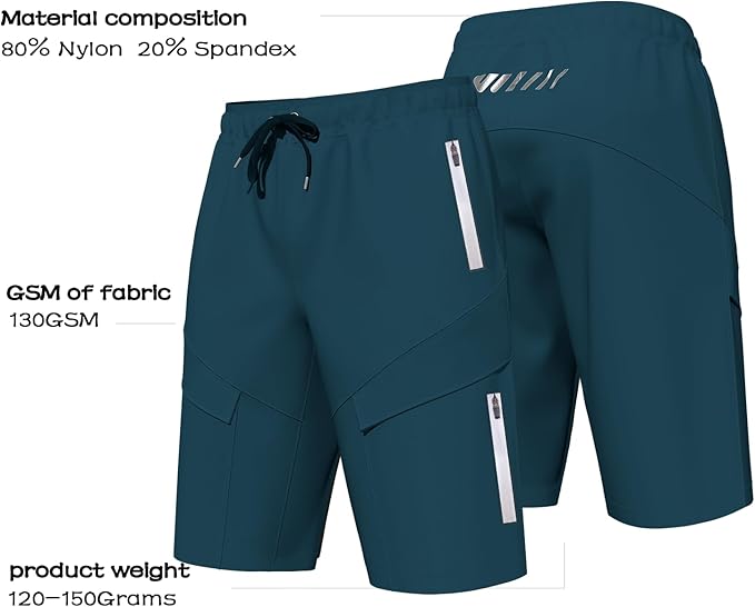 Lo.gas Mountain Bike Shorts for Men,3D Padded Loose-fit Cycling Biking Bicycle Shorts Mens with Underwear Zipper Pockets