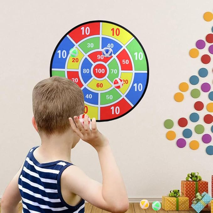 29" Kids Dart Board Game Set, Large Dart Board Toys with 24 Sticky Balls, Sticky Dart Board Indoor Outdoor Sport Fun Party Game Toys for Kids Boys Girls Ages 3 4 5 6 7 8 9 10