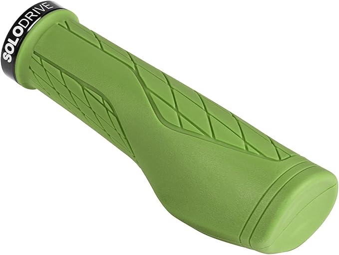SOLODRIVE Ergonomic Design Mountain Bike Grips, Comfortable Bicycle Handlebar Grips, Single Lock-on and Non-Slip MTB Handle, Fit MTB, E-Bike, Hybrid, Scooter