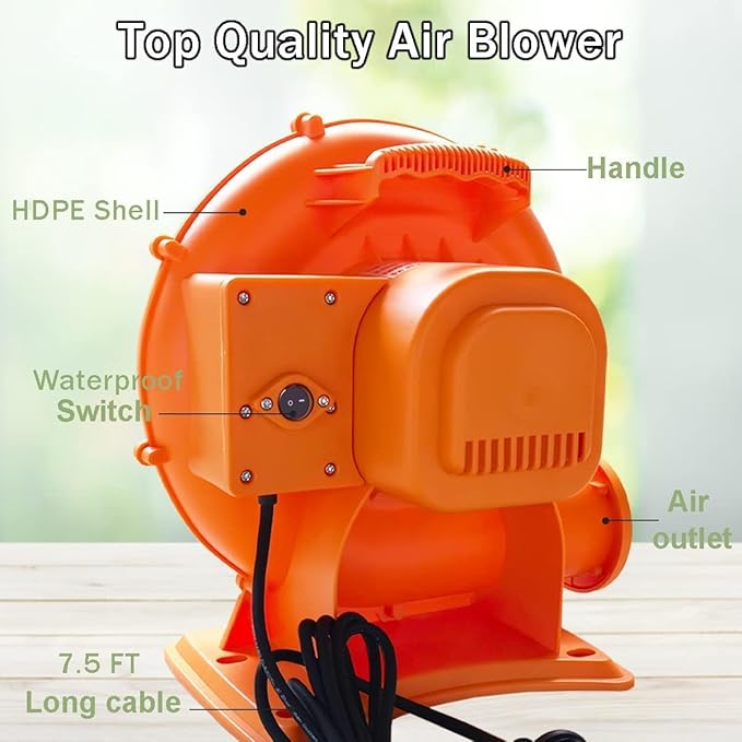 HuaKastro Inflatable Bounce House Water Slide – Backyard Water Park for Kids with Slide, Pool (Ball Pit), and Bucket Dump for Outdoor/Indoor Play, Perfect for Summer Fun (Blower Included)