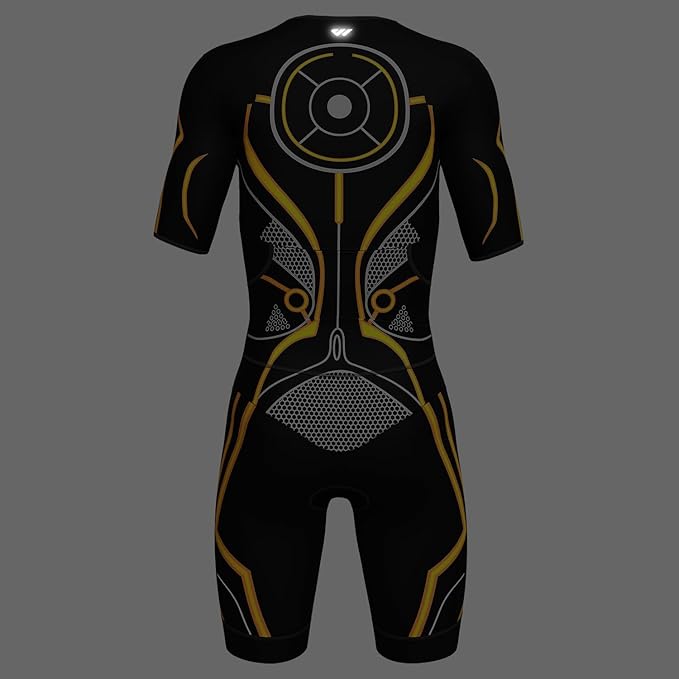 Logas Men‘s Triathlon Suit Trisuit Race Skinsuit Cycling Speed Suit Swimskin Bike Swim Run