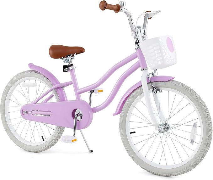 HONEY JOY Kids Bike, 12 14 16 18 20 Inch Toddler Bikes w/Training Wheels, Handbrake & Coaster Brake, Fully Enclosed Chain, Adjustable Handlebar & Seat, Kids Bicycle w/Basket, Girls Boys Bike 3-8
