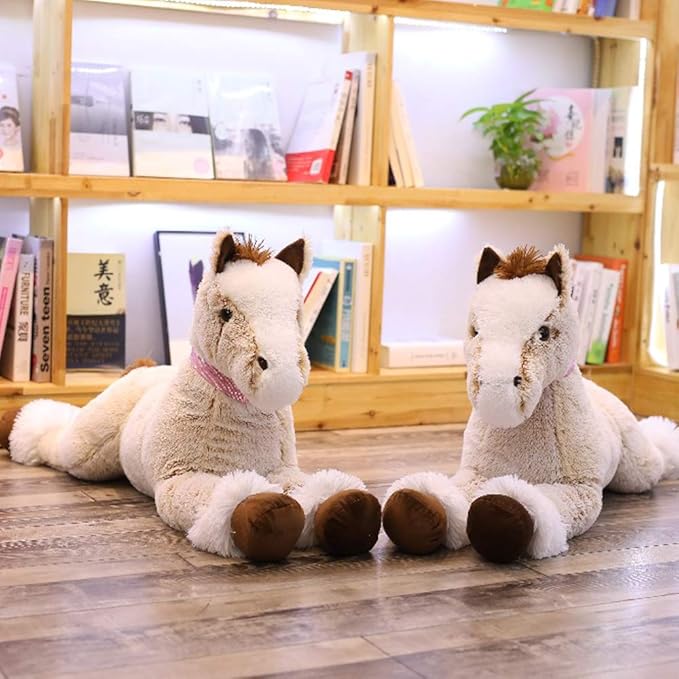 Large Horse Stuffed Animal Plush Toy,Giant Pony Unicorn Plush Doll Gifts for Kids,Valentines,Christmas 47.2"