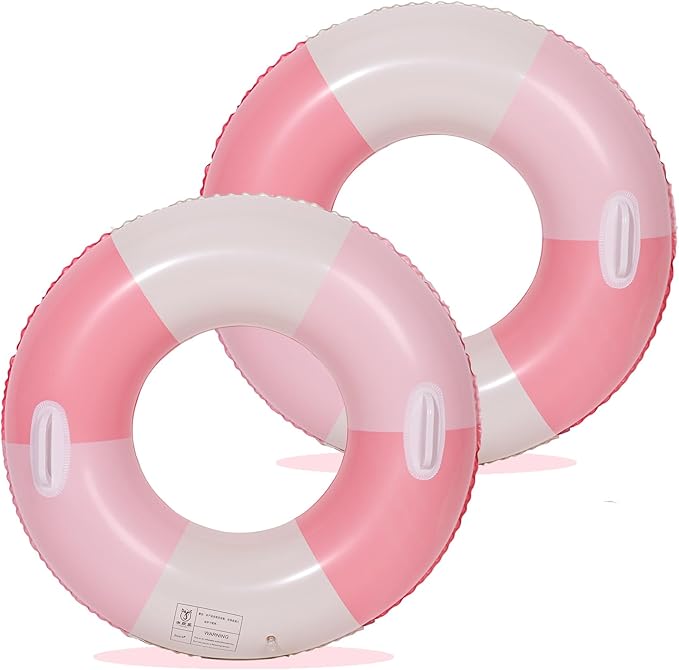 Swimming Pool Tubes-2PCS Inflatable Pool Floats for Adult Swim Ring Pool Floaties Inflatable Swimming Pool Raft Party Water Summer Beach Lounger Float Party Supplies