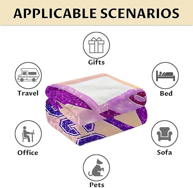 Soccer Blanket Gifts for Girls, 60x80 Inches Sport Throw Blanket for Women Kids Teens, Pink Soft Fuzzy Blankets for Couch Sofa Bed, Soccer Lovers Gifts