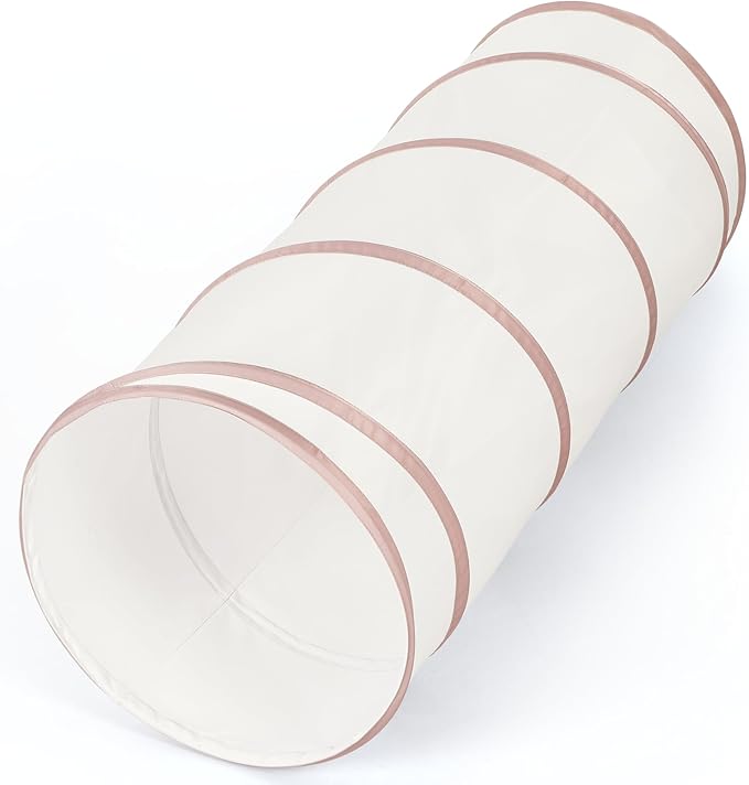 Moncoland Kids Play Tunnel Tent for Toddlers, Pop Up Crawl Tunnel Toy for Baby or Pet with Neutral Color, Collapsible Gift for Boy and Girl Play Tunnel Indoor and Outdoor Game (Beige Tunnel)