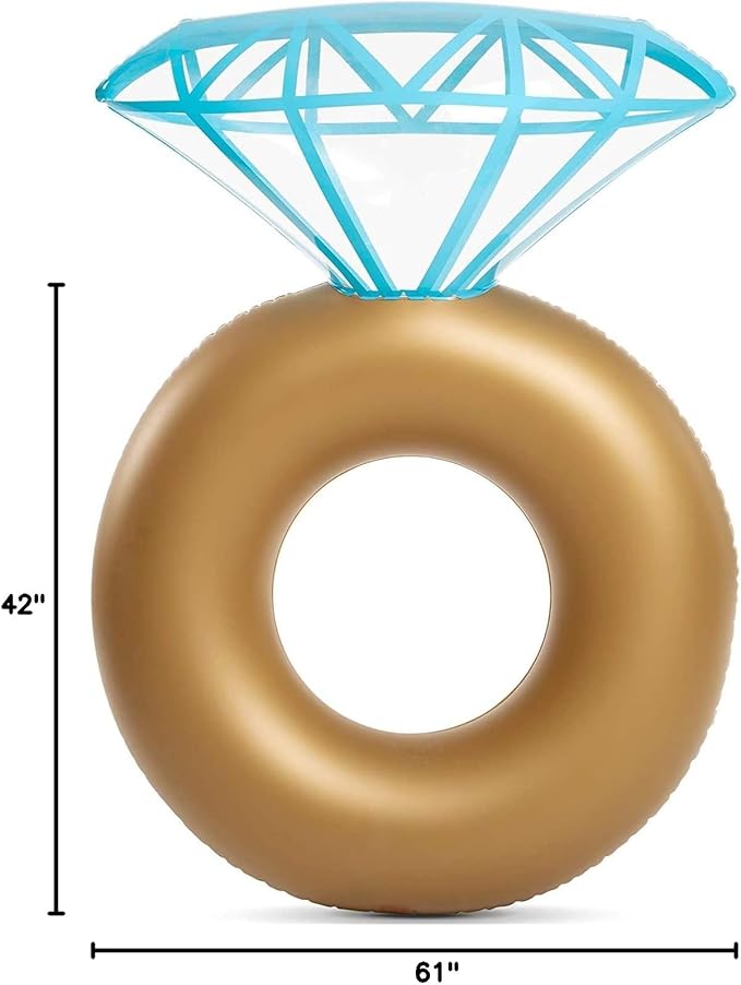 Jasonwell Inflatable Diamond Ring Pool Float - Engagement Ring Bachelorette Party Float Stagette Decorations Swimming Tube Floaty Outdoor Water Lounge Floats for Adults