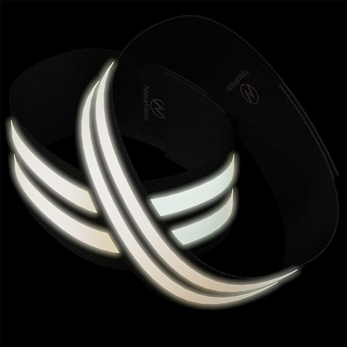 Reflective Ankle Bands (4 Bands/2 Pairs) | High Visibility and Safety for Jogging/Cycling/Walking etc | Works as Wristbands, Armband, Leg Straps | Accessories for Sports/Running Gear
