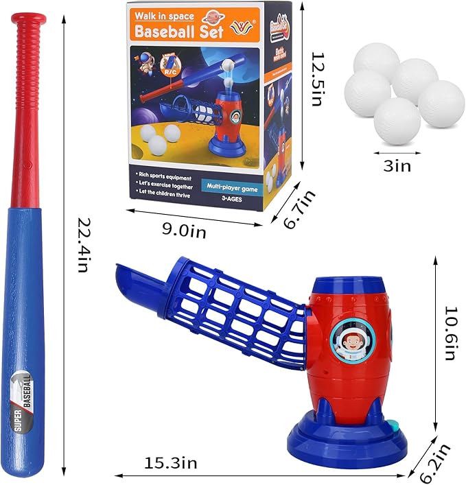 T Ball Sets for Kids 5-8,Tee Ball Set with Plastic Baseball Bat,Toddler Game Sports & Outdoors Toys, Baseball Training Equipment for Youth 3-5, Tball Gifts for Boys Girls 8-12