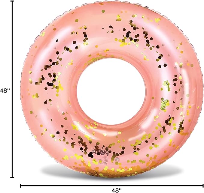 CoTa Global Inflatable Pool Float Tube Confetti Premium Swim Ring Heavy Duty Vinyl Flotation Pool Floats Toy for The Beach, Party, Vacation, UV Resistant - Pool Party