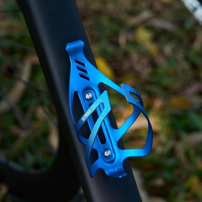 Corki Cycles Bike Water Bottle Holder Aluminum Alloy, Universal Bike Water Bottle Cage for Road, Mountain and Gravel Bikes - 1Pack - Blue