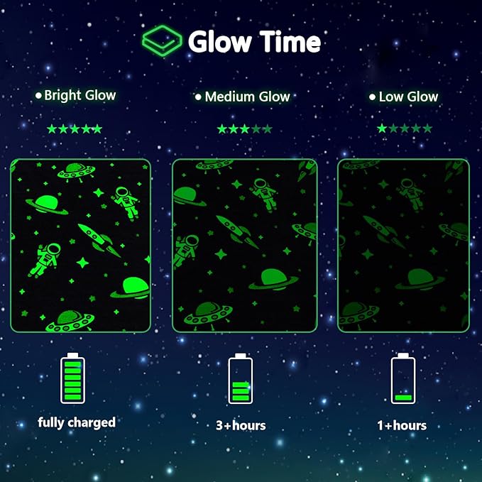 Astronauts Gifts Toys for Boys Kids, Glow in The Dark Astronauts Blanket,Birthday Presents Decor for Kids Age 3-14 Year Old Son Teen Child Toddler Luminous Christmas Bedroom Blanket 50"x60"