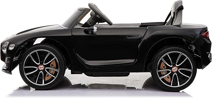 Licensed Bentley EXP12 Kids Ride on Toy Car, 12V Battery Powered Children Electric 4 Wheels w/Parent Remote Control, Foot Pedal, 2 Speeds, Music, Aux, LED Headlights (Black)