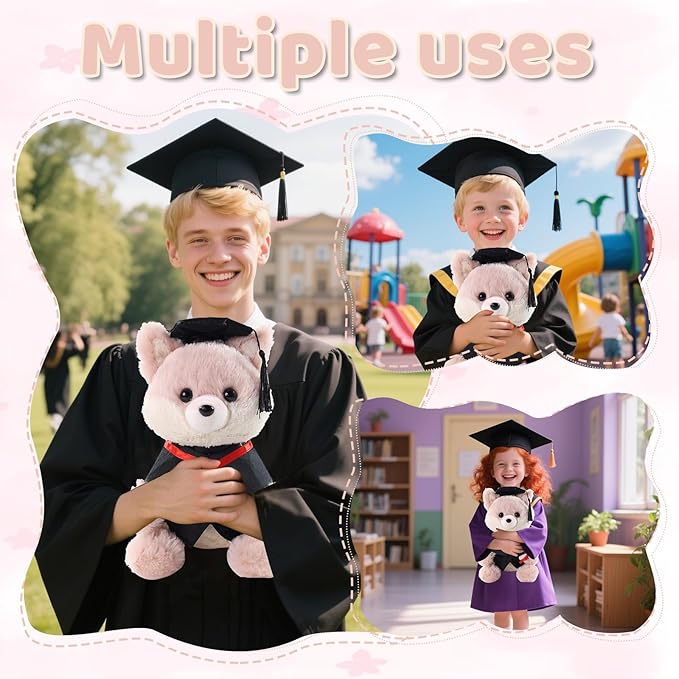Graduation Gifts Fox Stuffed Animal - 10" Cute Fox Plush Toy with Graduation Cap, Gown & Diploma, Inspirational Keepsake for Elementary, High School & College Graduates
