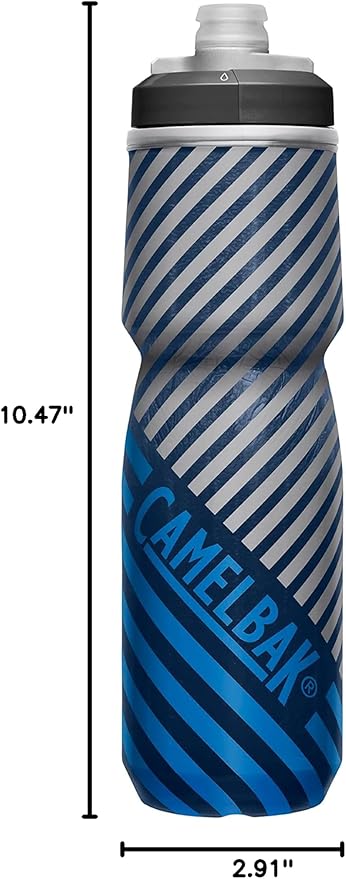 CamelBak Podium Chill Bike Insulated Squeeze Water Bottle Navy Stripe, 24oz