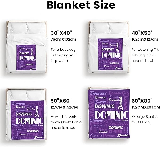 Dr.TOUGH Personalized Name Blanket Personalized Blanket for Adult Kids Flannel Customized Personalized Blankets and Throws