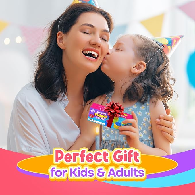 Sensory Fidget Toys for Kids Adults: 3 Pack Textured Fidget Clickers for Anxiety Relief, Sensory Toys for Autism ADHD Kids Calming, Button Fidget Toys for Office, Classroom Prizes, Stocking Stuffers