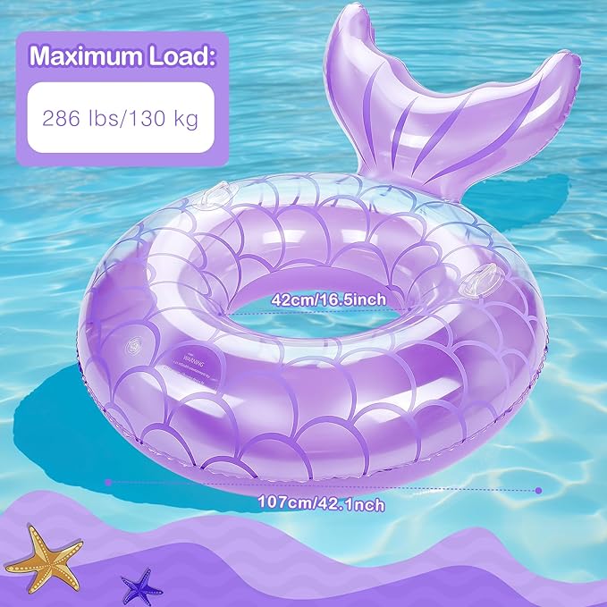 MoKo Inflatable Swimming Ring, Cute Pool Float Tube Decorations Swim Tubes Outdoor Pool Beach Water Floats Party Supplies Floaties