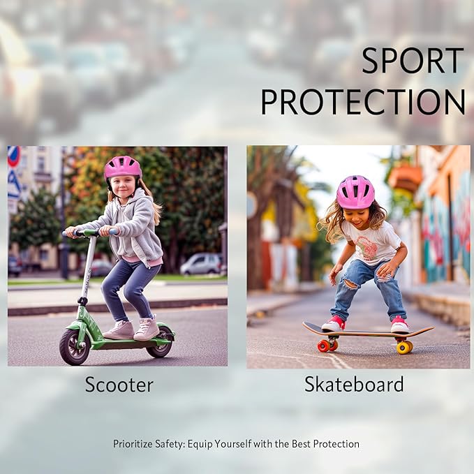 Adjustable Toddler Helmet, Kids Bike Helmets for Boys Girls 3-5/4-6/5-8 Years, Protective Gear Set for Bicycling/Skateboarding/Rollerblading/Scootering