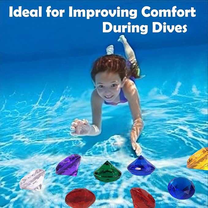 6PCS 60mm Extra Big Diving Gems Pool Toys - Colorful Diamond, Underwater Swim Training Gift for Kids, Summer Water Pool Game Set