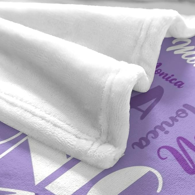 Name Blanket Personalized Blanket for Adult Kids Flannel Customize Throw Blanket Custom (Color 04, 30 x 40 Inches)