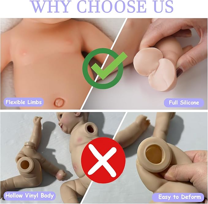 19.69 in Full Silicone Reborn Baby Dolls, 1:1 Lifelike Newborn Dolls Non Vinyl Realistic Reborn Toddler Dolls Boy Washable Sleeping Doll