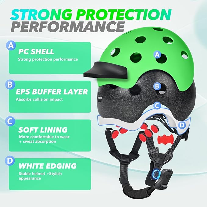 Kids Bike Helmet for 5-8-14 Kids Skateboard Helmet Boys Girls Child Youth Adjustable Lightweight Ventilation and Multi-Sports Scooter Cycling Roller Balance Bike